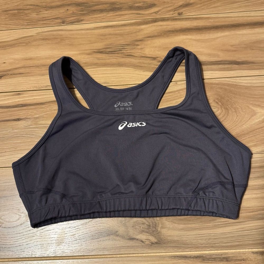 ASICS Womens Dark Grey Sports Bra 2XL Plus Gorpcore Athleisure Training Workout